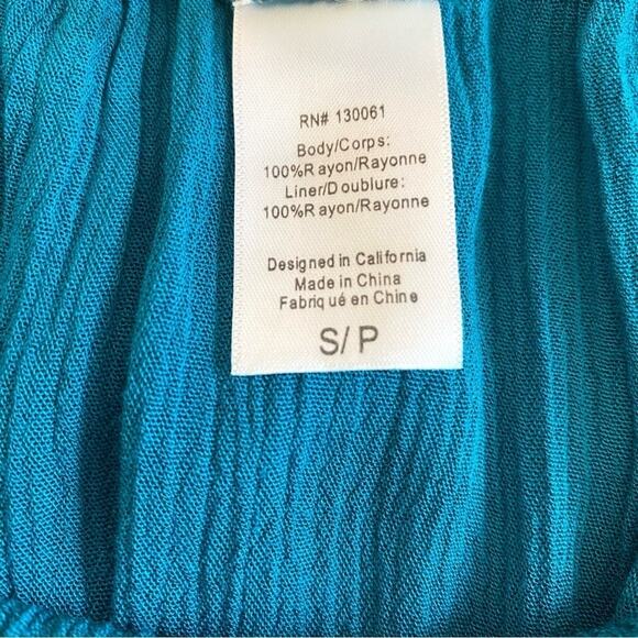 L*Space Mediterranean Spirt Teal Off The Shoulder Split Bell Sleeve Romper Sz S - Picture 7 of 9